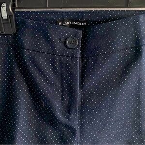 Hilary Radley Navy With White Dots Cropped Pants Trousers Size 8